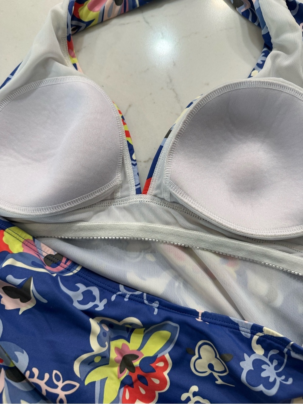Boden Floral Blue One-Piece Swimsuit 10 - Picture 6 of 8